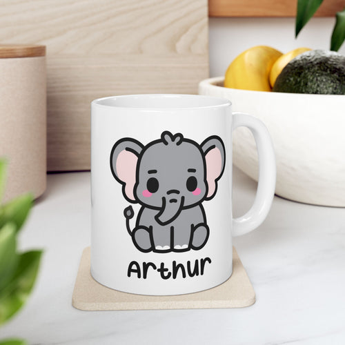 Cute Baby Elephant - Personalised Coffee Mug