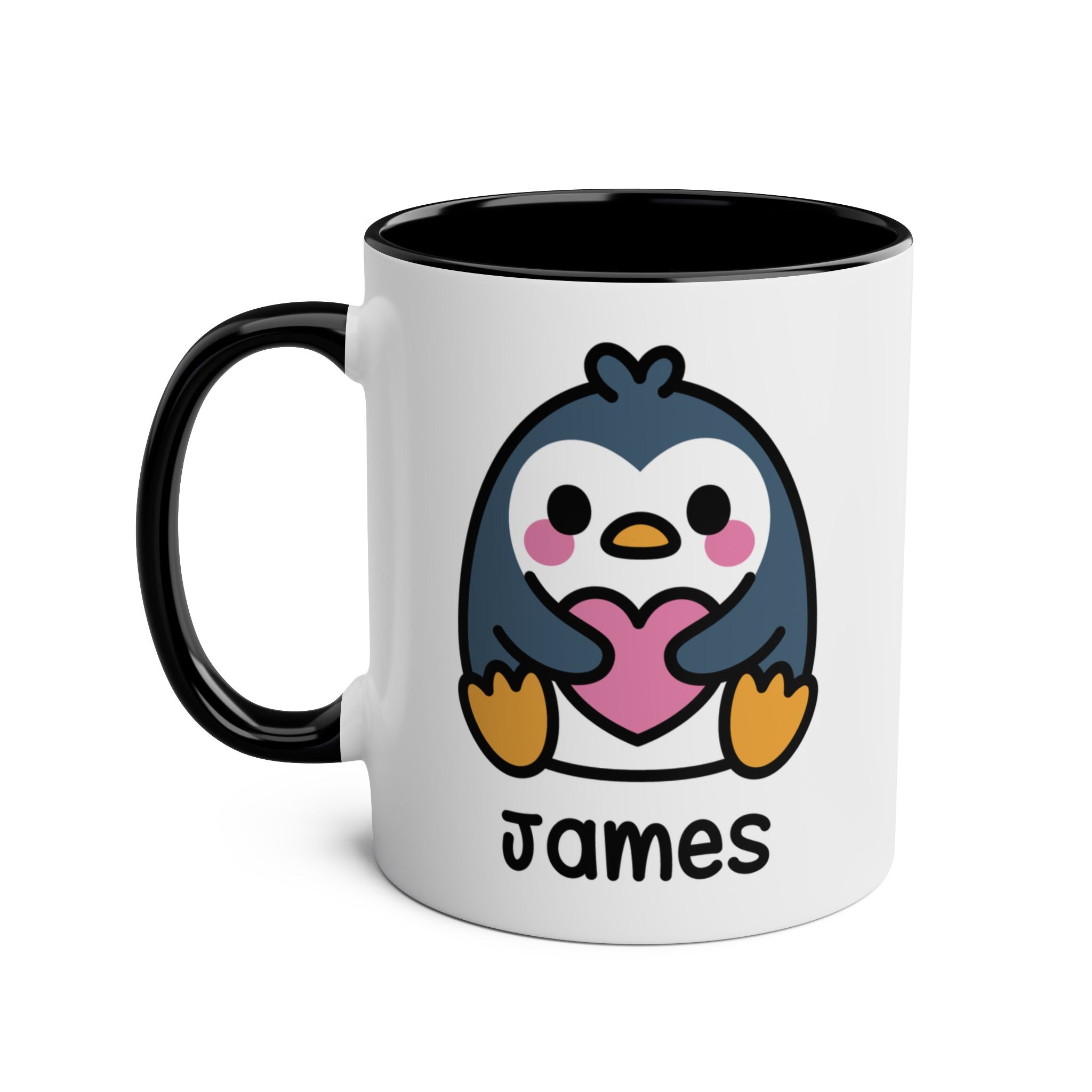 Cute Baby Penguin - Personalised Coffee Mug Black