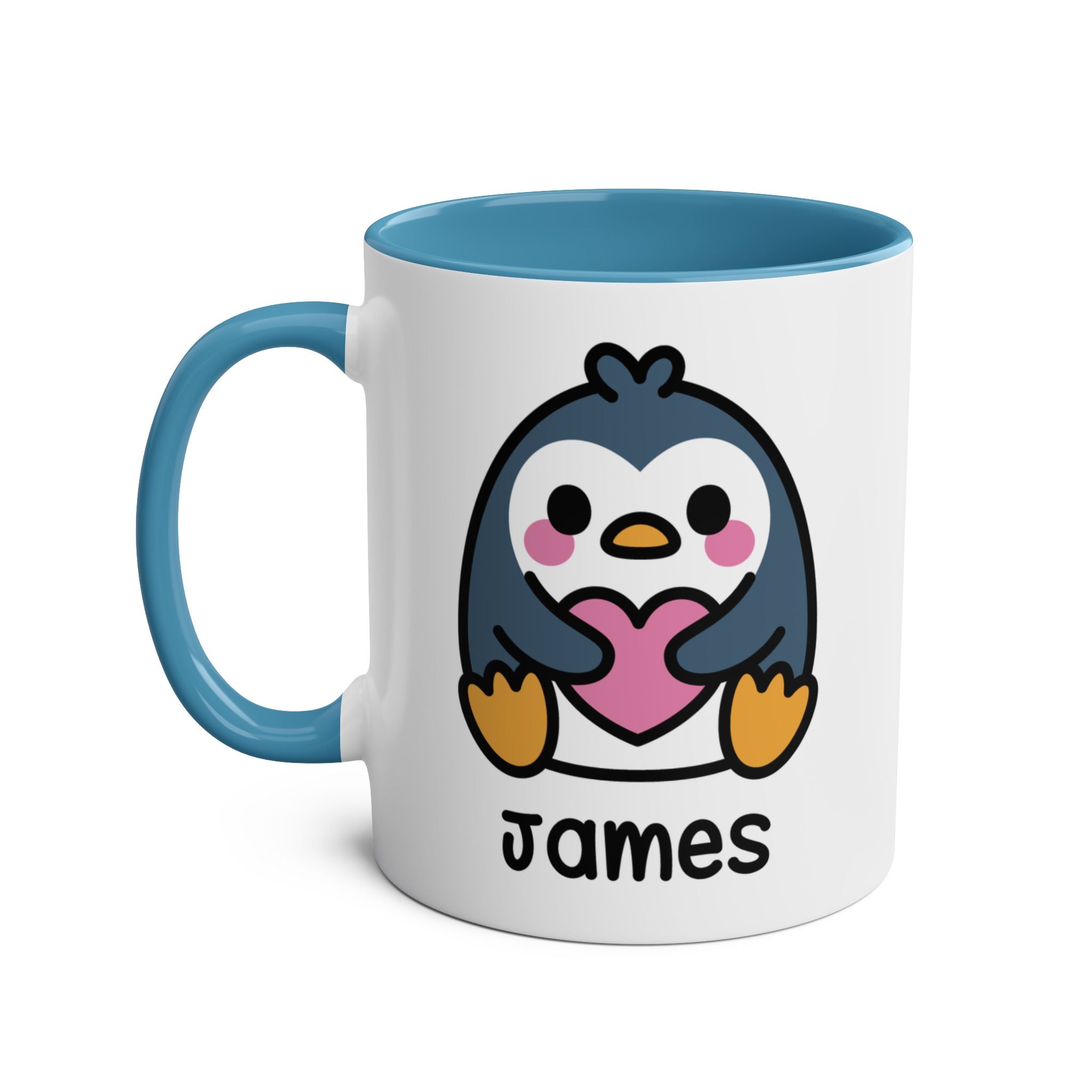 Cute Baby Penguin - Personalised Coffee Mug Blue