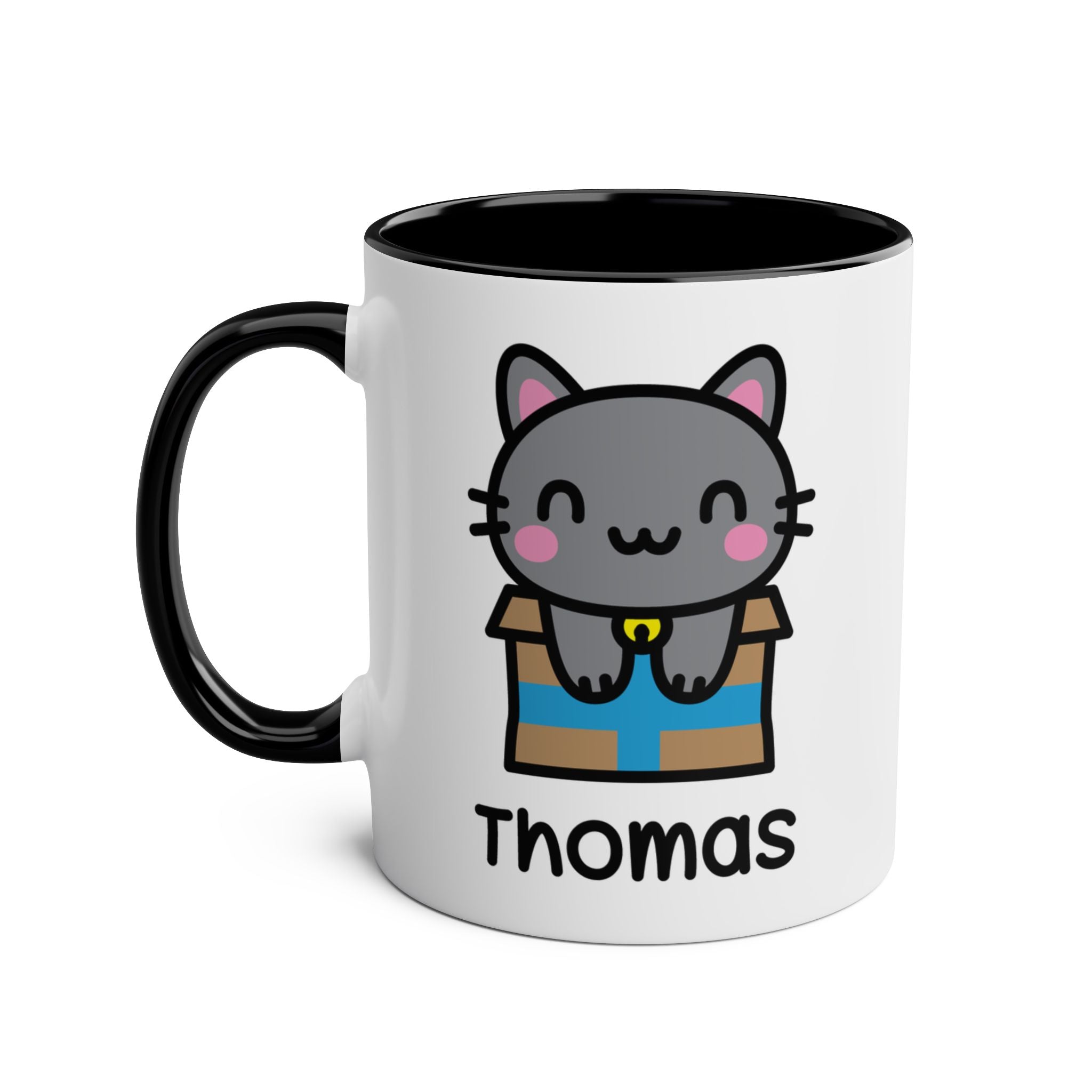 Cute Gift Cat - 11oz Personalised Coffee Mug Black