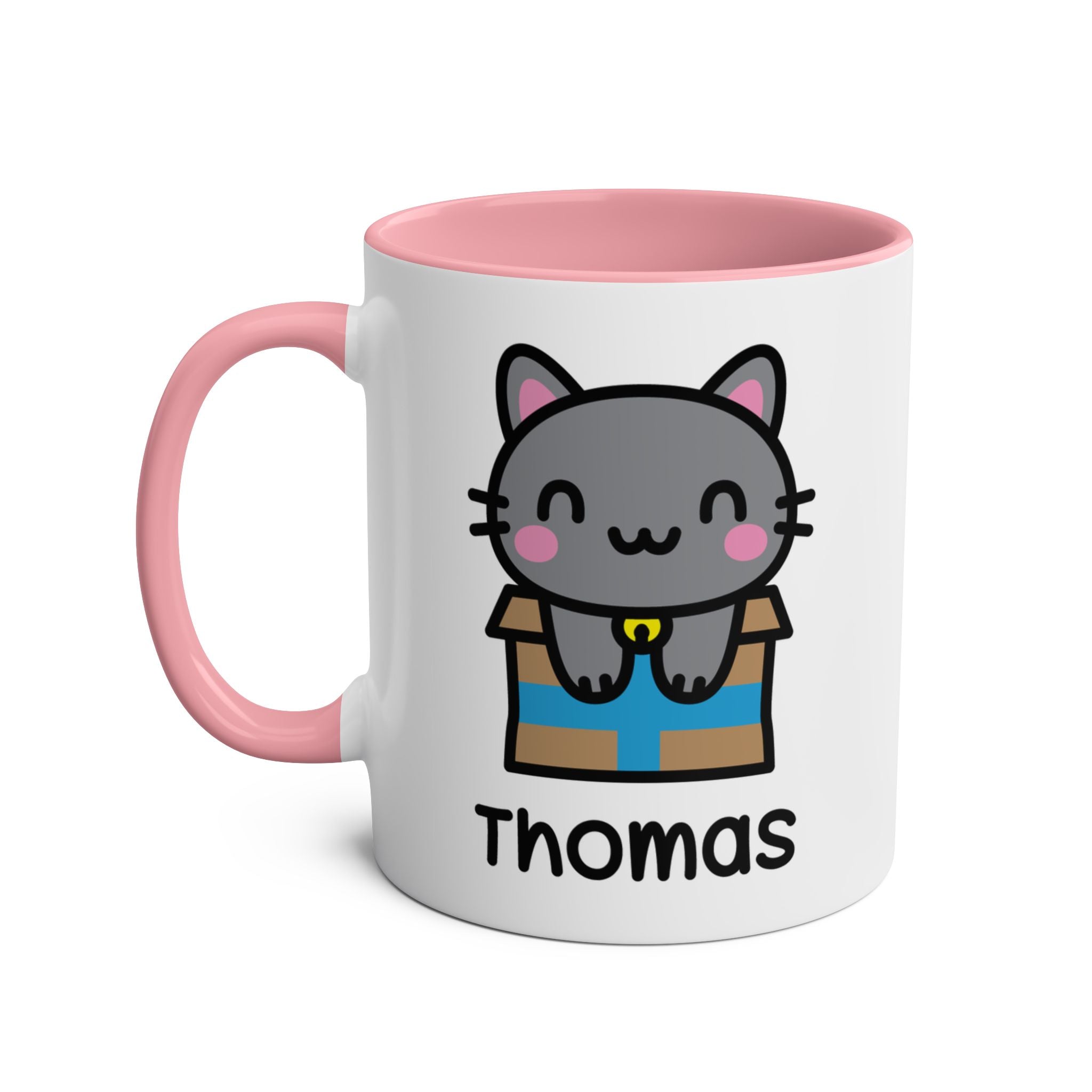 Cute Gift Cat - 11oz Personalised Coffee Mug Pink