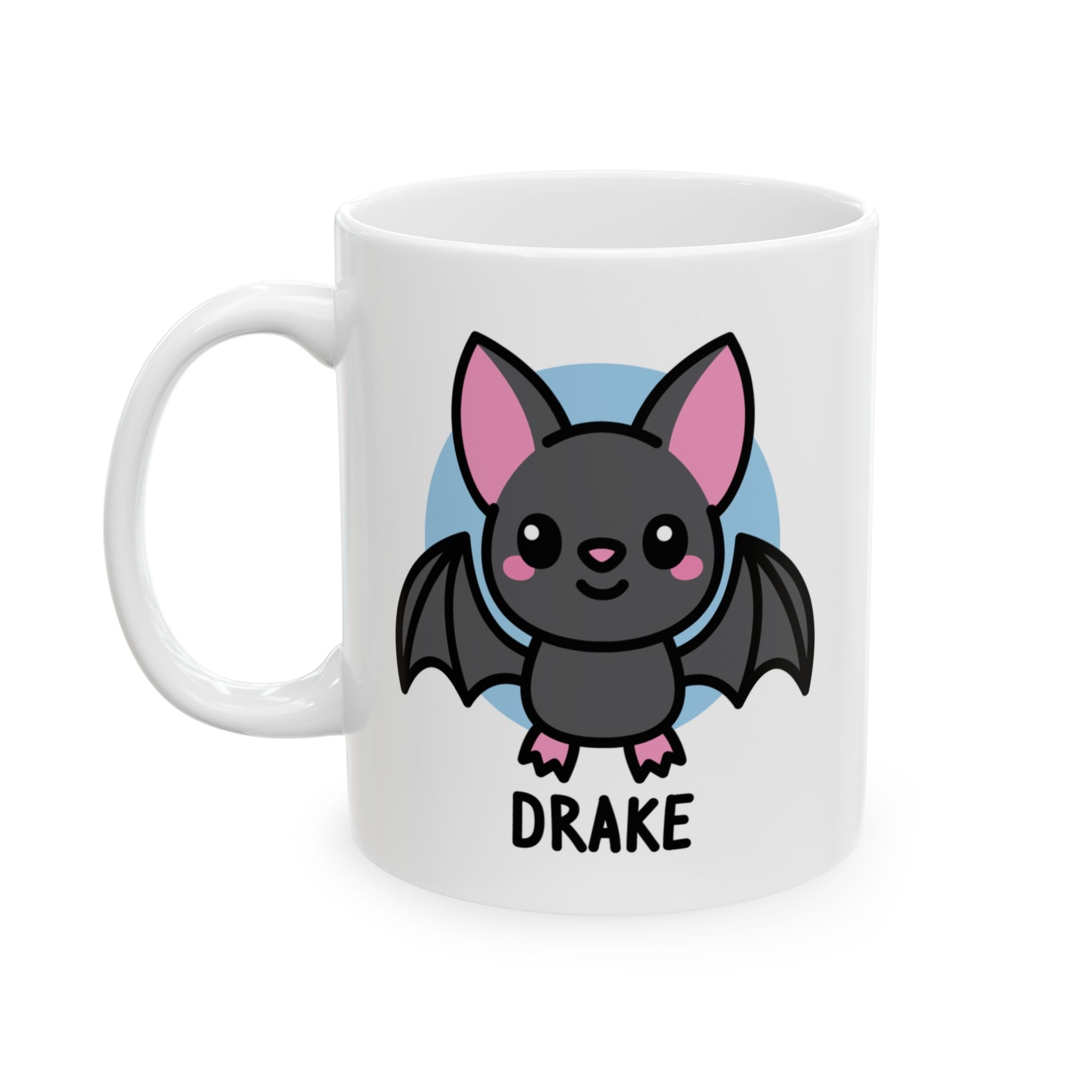Cute Goth Bat Custom Coffee Mug On White Background