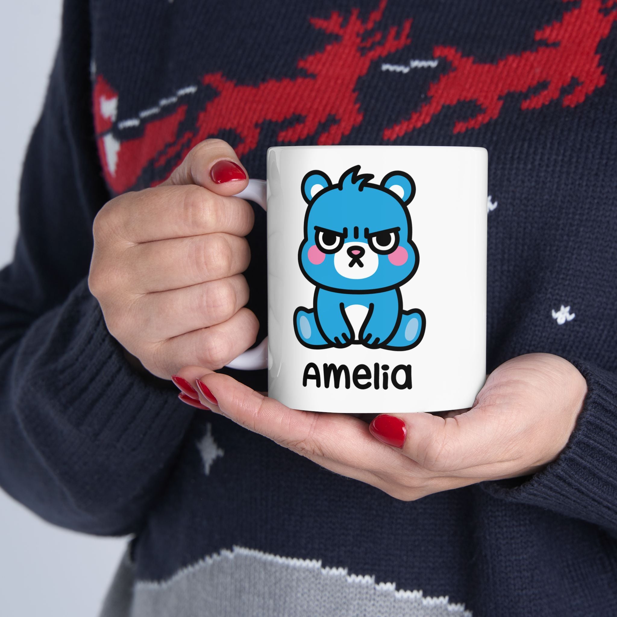 Cute Grumpy Bear - Personalised Coffee Mug