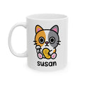 Cute Lucky Cat - 11oz Personalised Coffee Mug