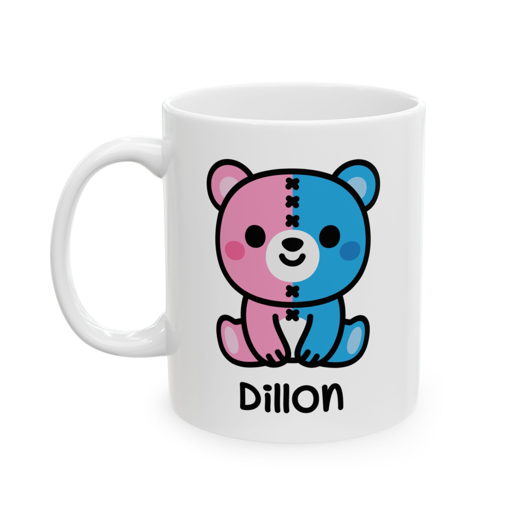 Cute Patchwork Bear - Personalised Coffee Mug