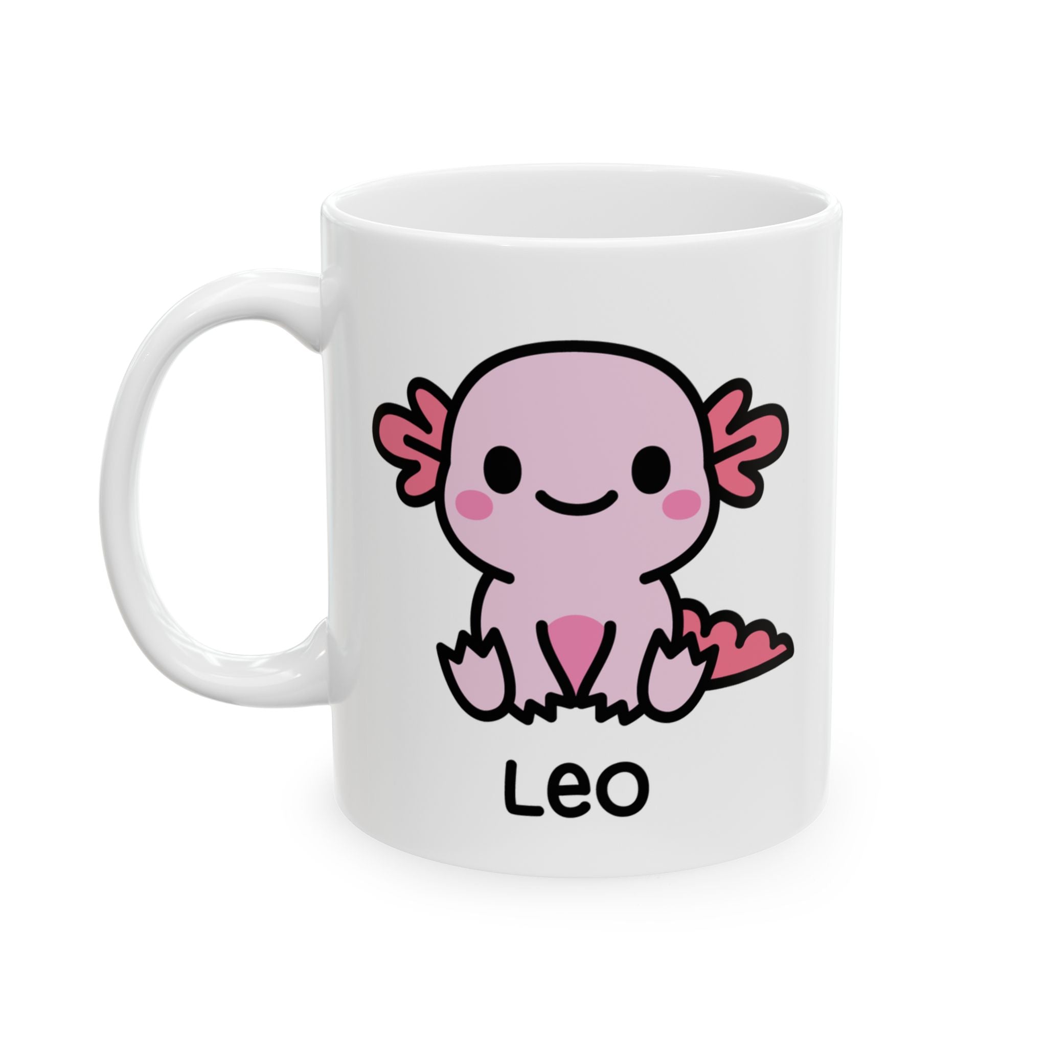 Cute Pink Axolotl - Personalised Coffee Mug