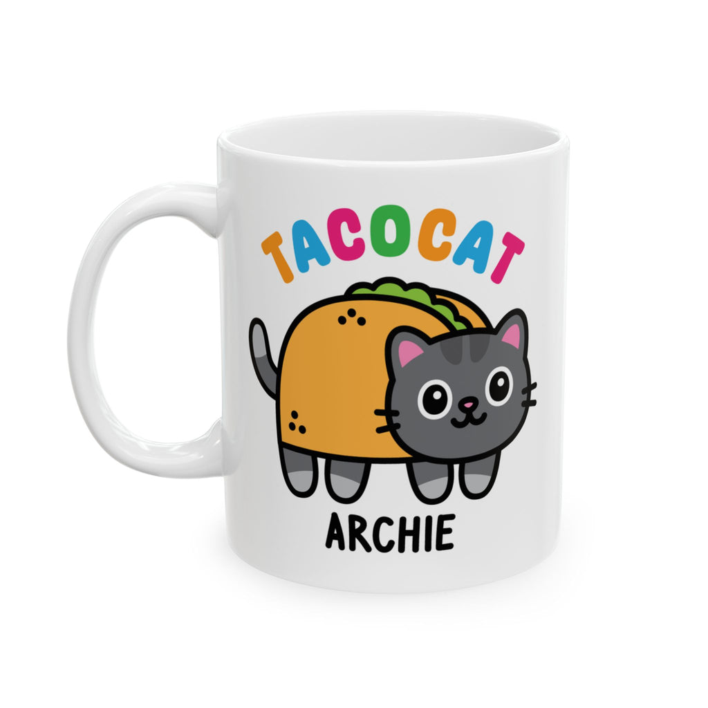 Cute Tacocat Cat Custom Coffee Mug On White Background