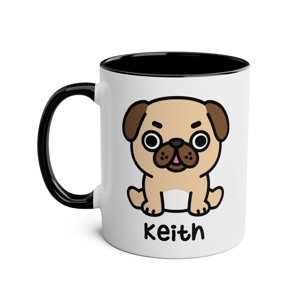 Cute Ugly Pug - 11oz Personalised Coffee Mug Black