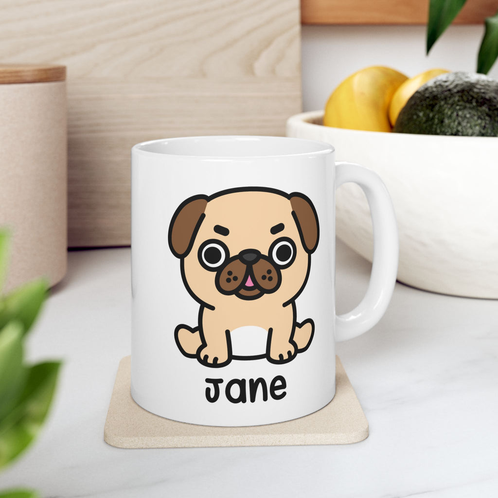 Cute Ugly Pug - Personalised Coffee Mug