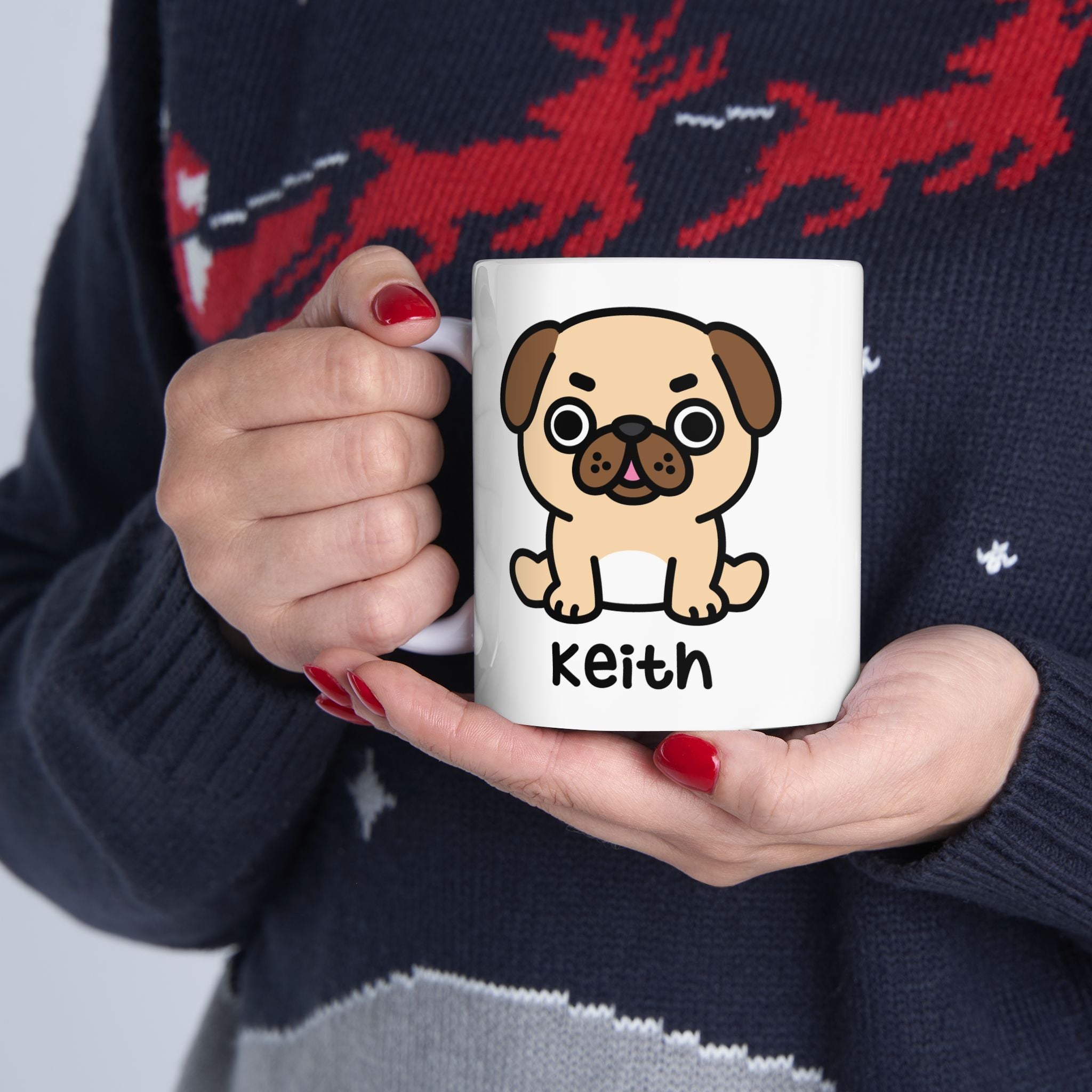 Cute Ugly Pug - Personalised Coffee Mug