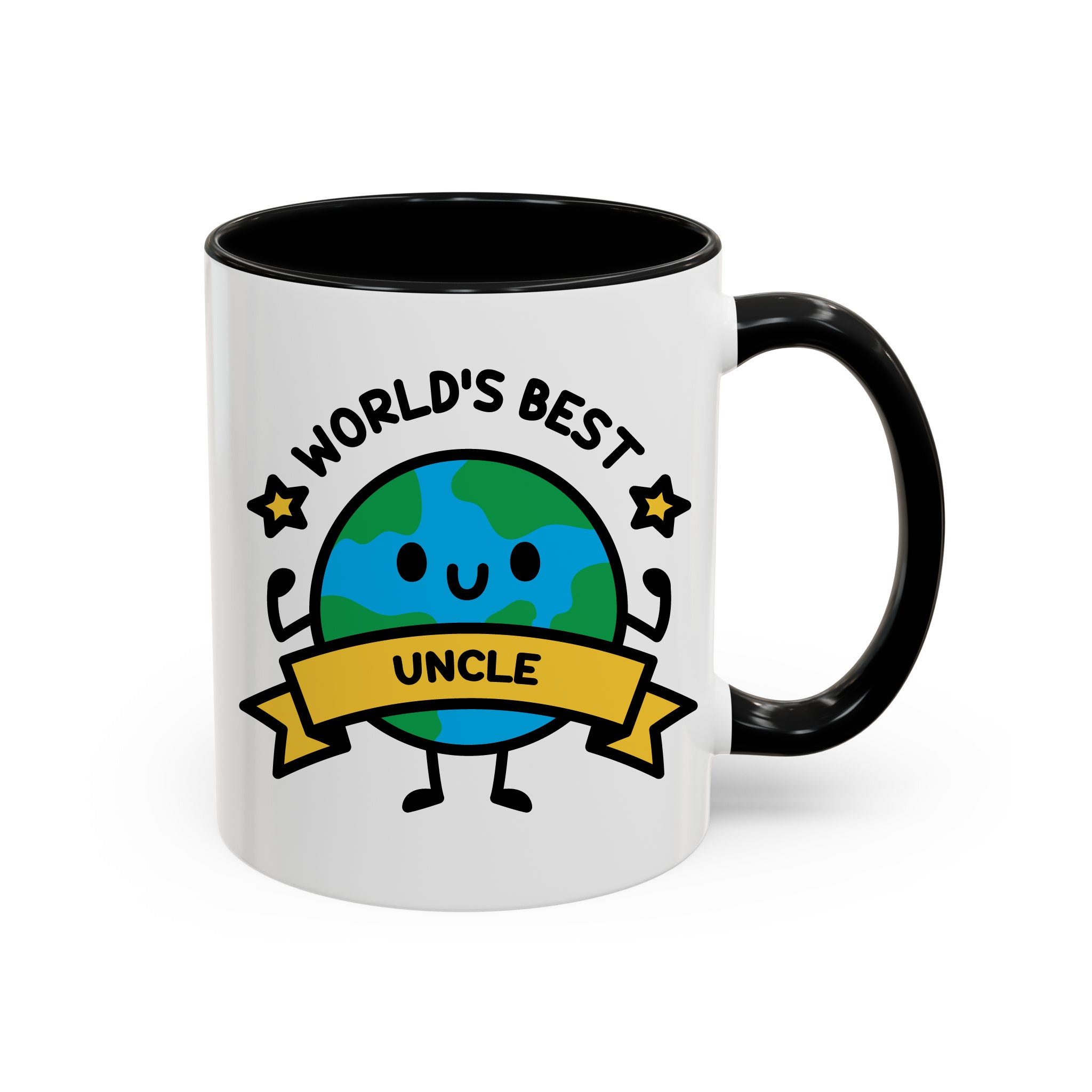 Cute Worlds Best Custom title Mug On White Background with black accent colour