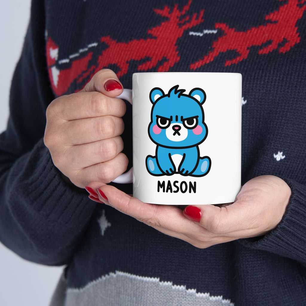 Dont Care Bear Custom Coffee Mug Held By Person