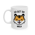 Go Get 'Em Tiger Custom Name Mug on White Background