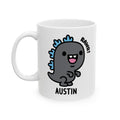 Kawaii Kaiju Godzilla Custom Name Mug On White Background