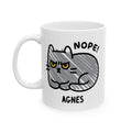 Grumpy Doodle Cat Personalised Coffee Mug On White Background
