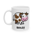 Silly Moo Cow Personalised Name Mug On White Background