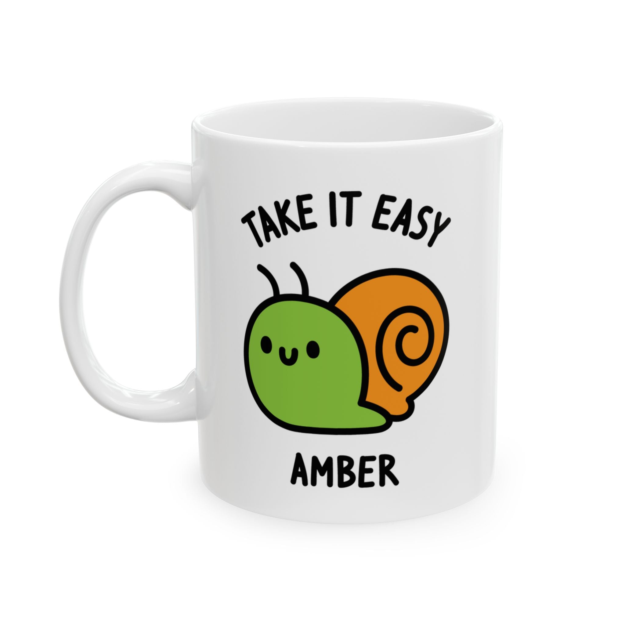 Take It Easy Snail Custom Coffee Mug On White Background