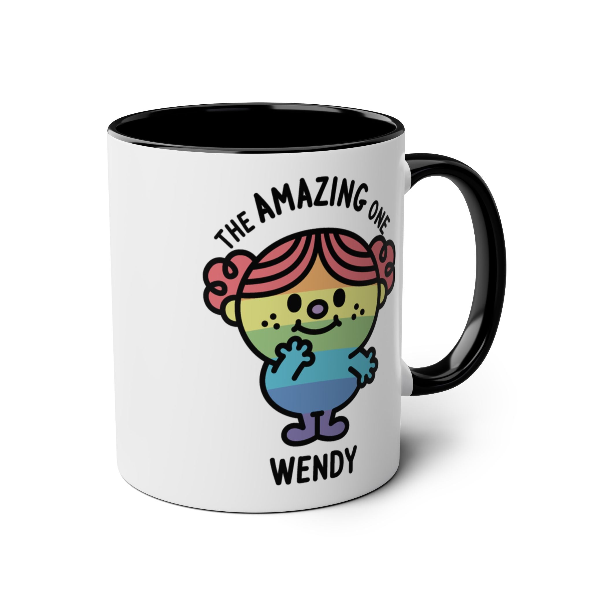 The Amazing One - 11oz Personalised Character Gift Mug Black Accent