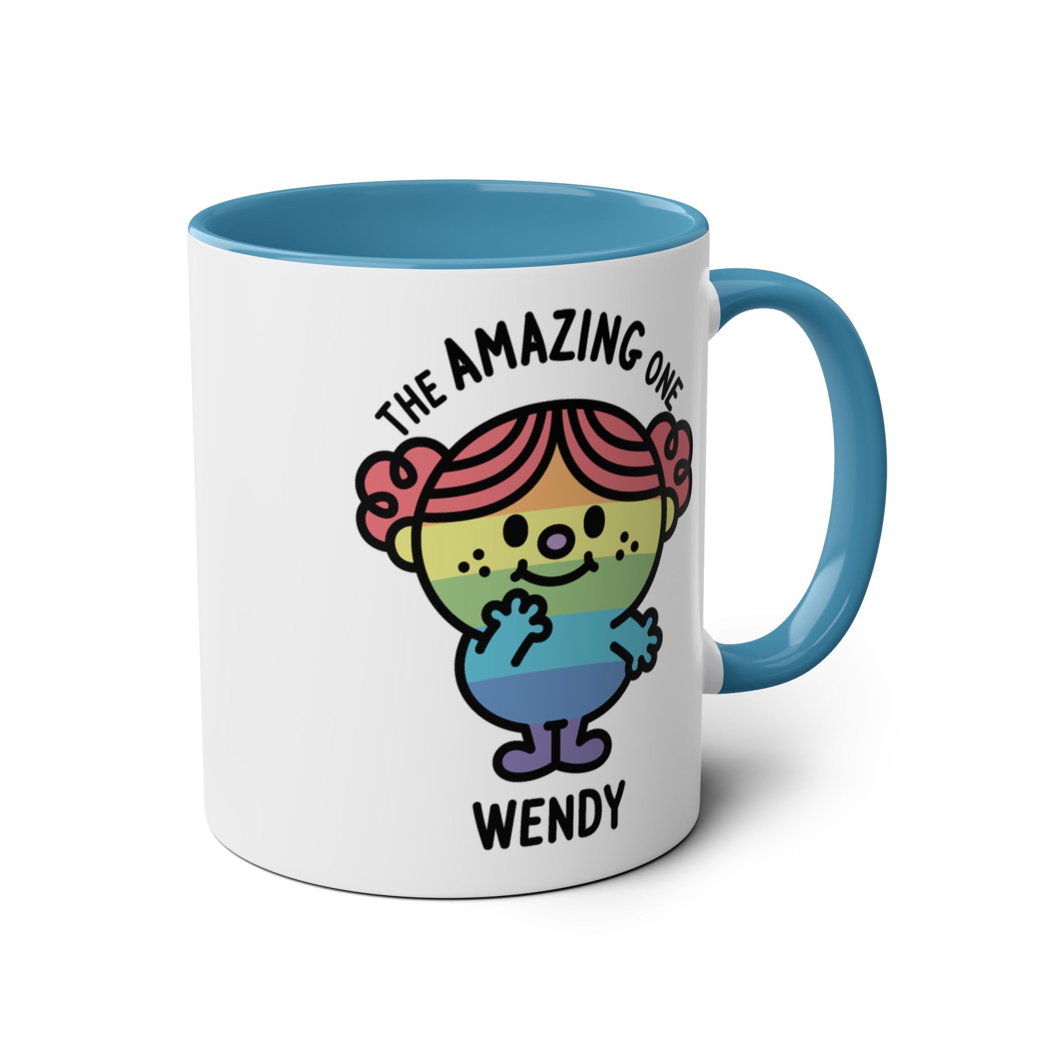 The Amazing One - 11oz Personalised Character Gift Mug Blue Accent