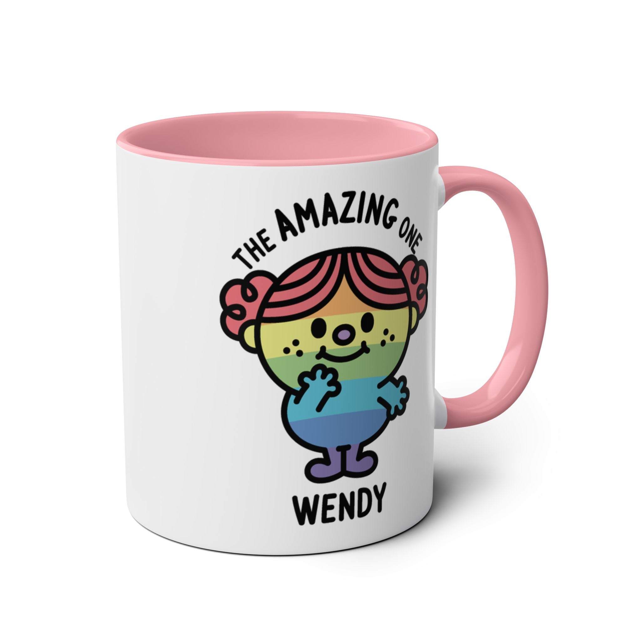 The Amazing One - 11oz Personalised Character Gift Mug Pink Accent