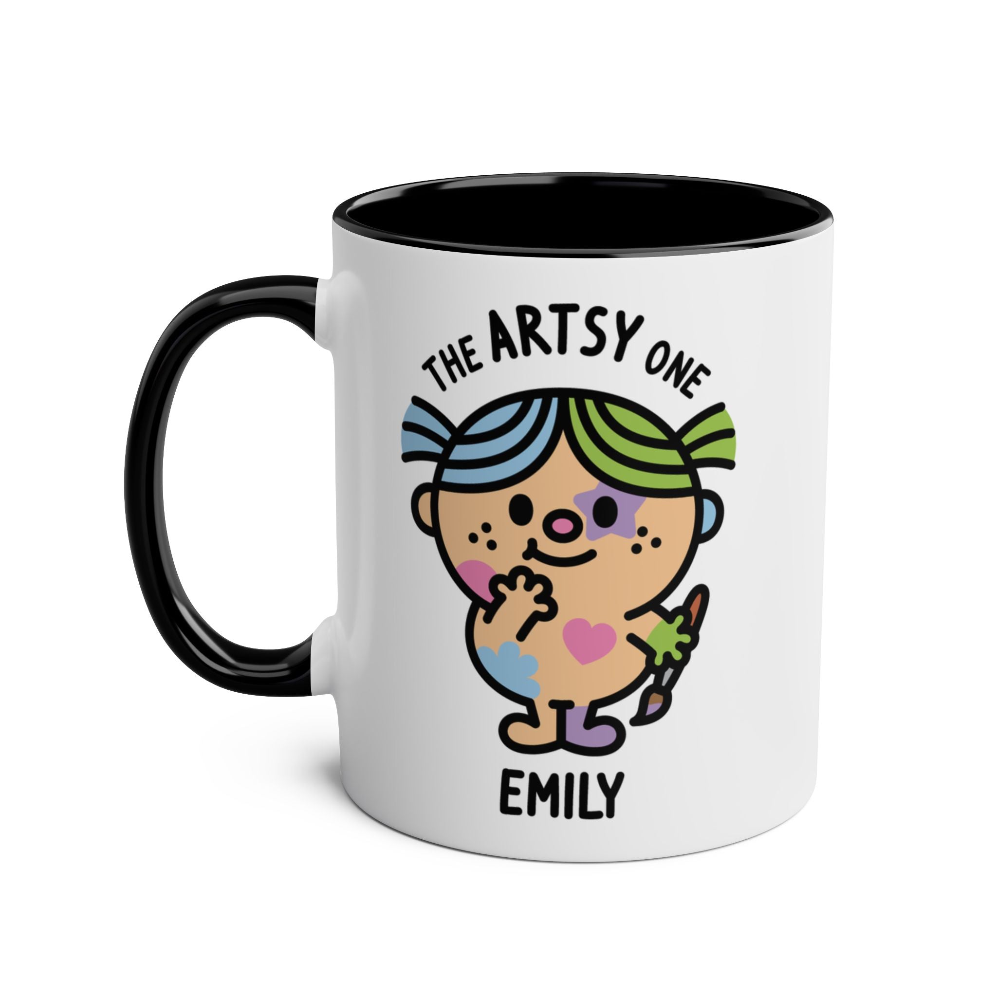 The Artsy One - 11oz Personalised Character Gift Mug Black
