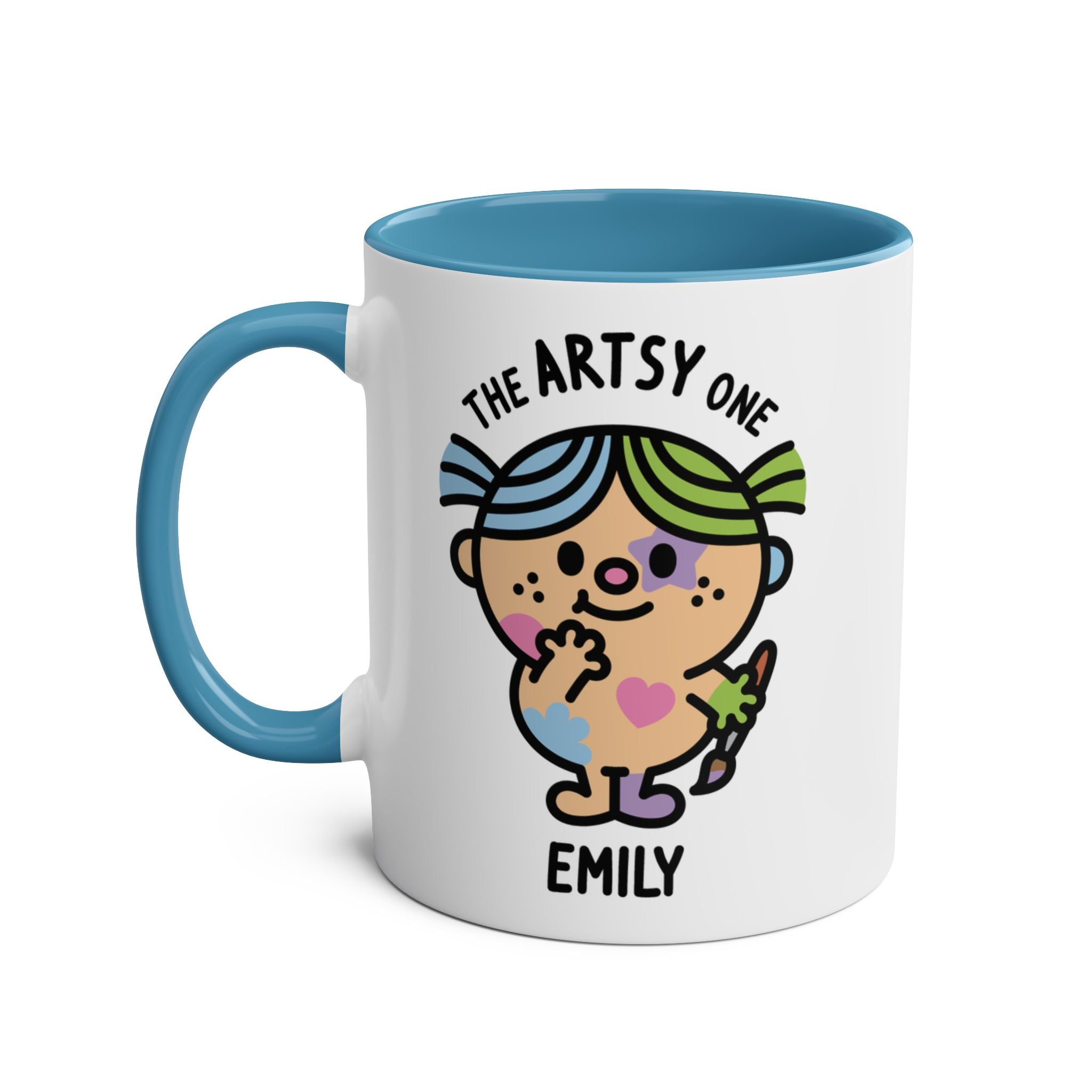 The Artsy One - 11oz Personalised Character Gift Mug Blue