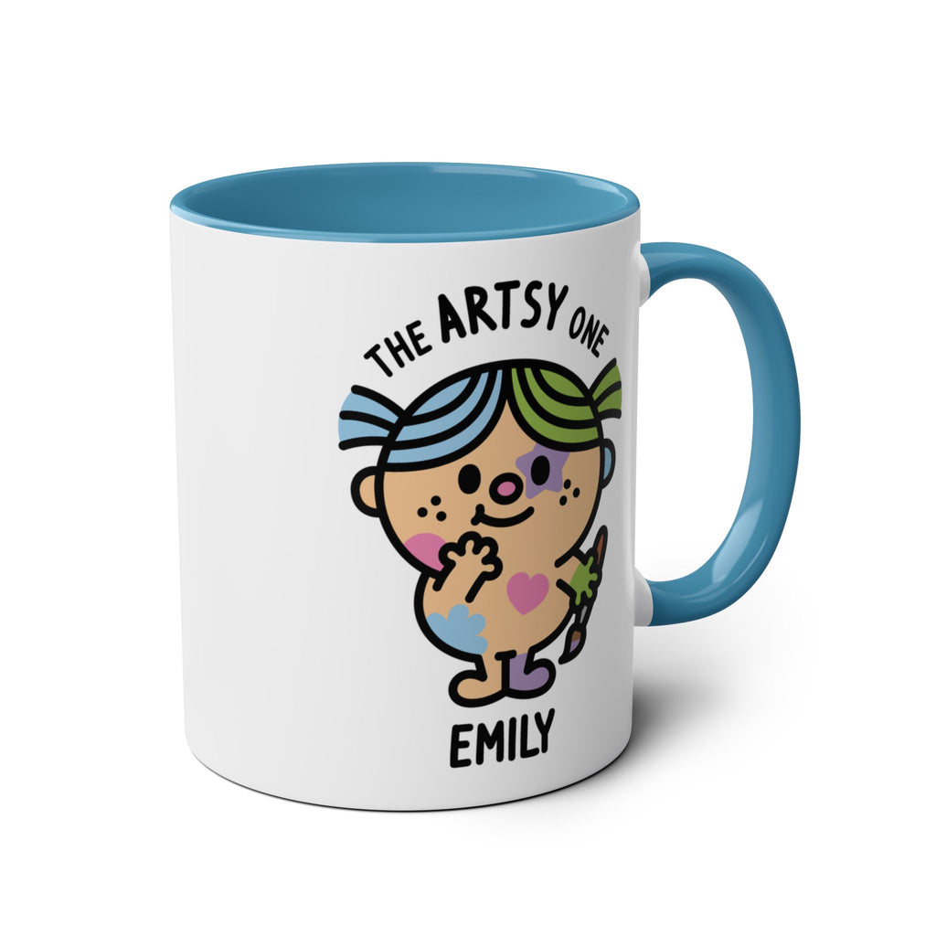 The Artsy One - 11oz Personalised Character Gift Mug Blue Accent