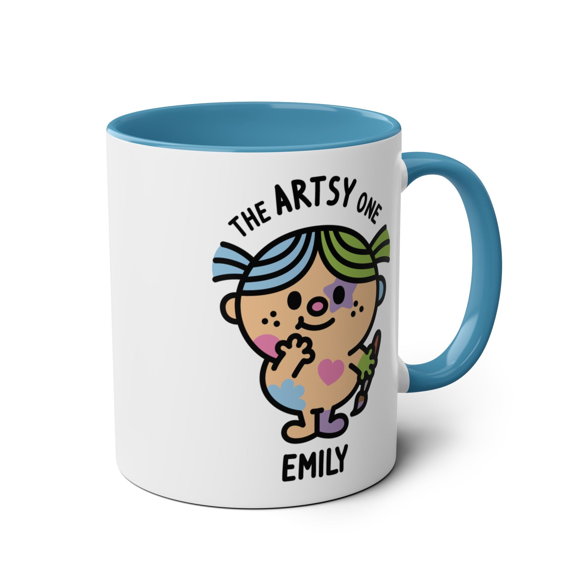 The Artsy One - 11oz Personalised Character Gift Mug Blue Accent