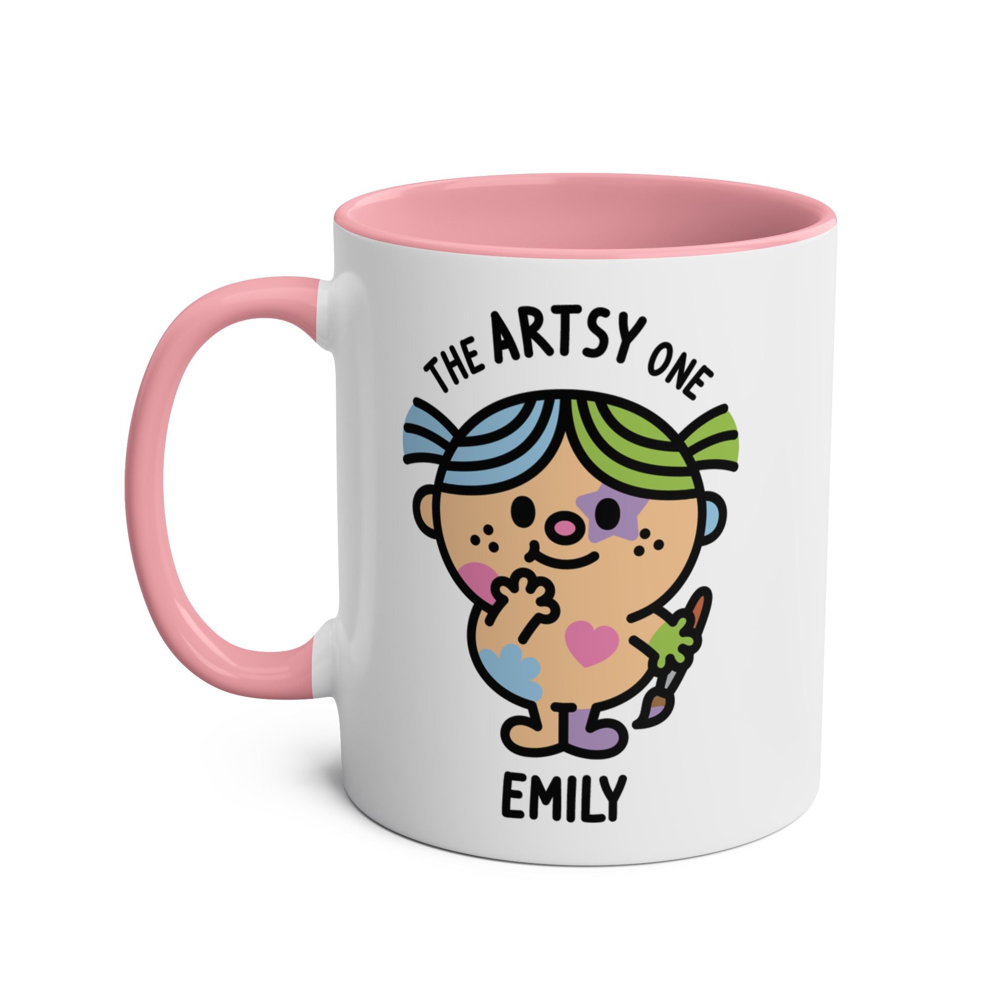 The Artsy One - 11oz Personalised Character Gift Mug Pink
