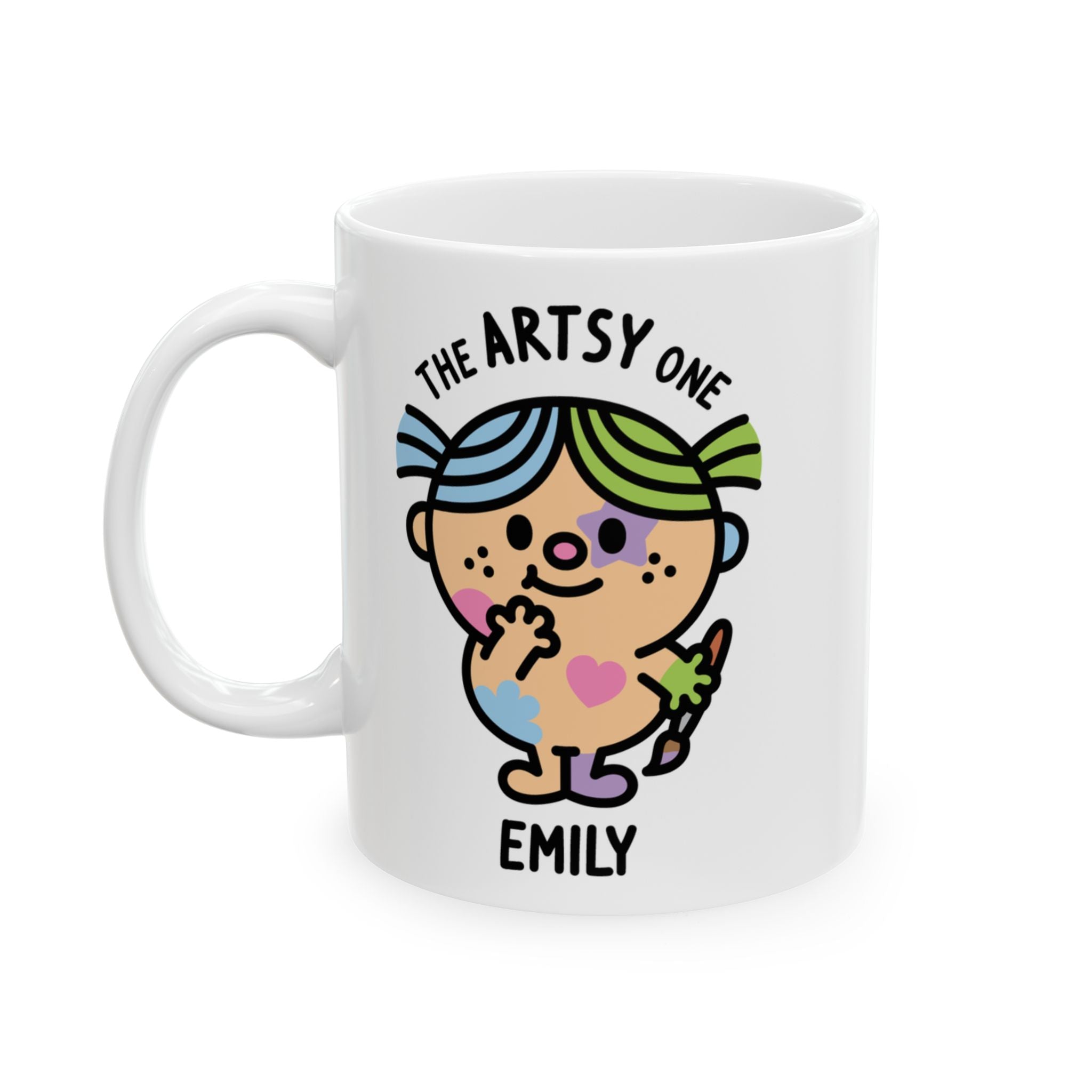 The Artsy One - 11oz Personalised Character Gift Mug White