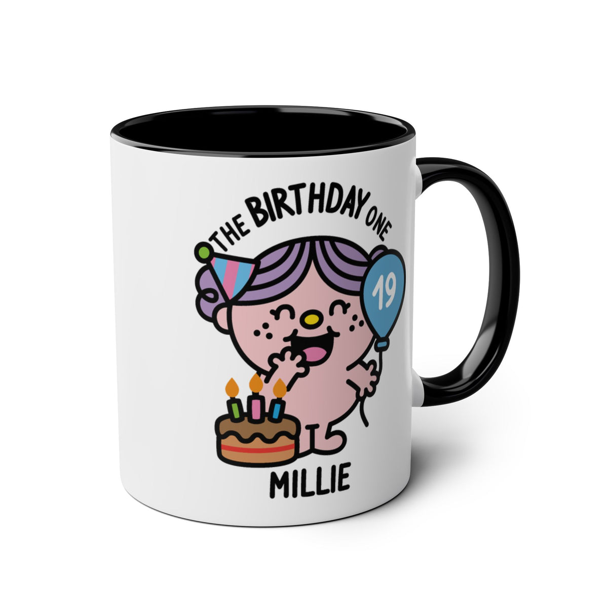 The Birthday One - Aesthetic Personalised Name Mug Black Accent