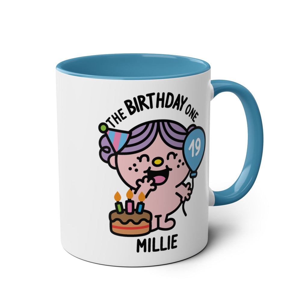 The Birthday One - Aesthetic Personalised Name Mug Blue Accent