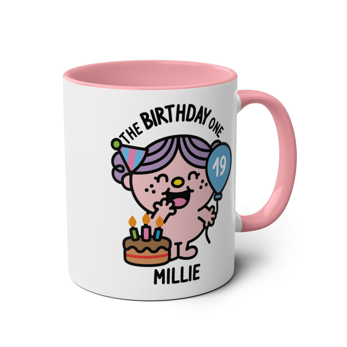 The Birthday One - Aesthetic Personalised Name Mug Pink Accent