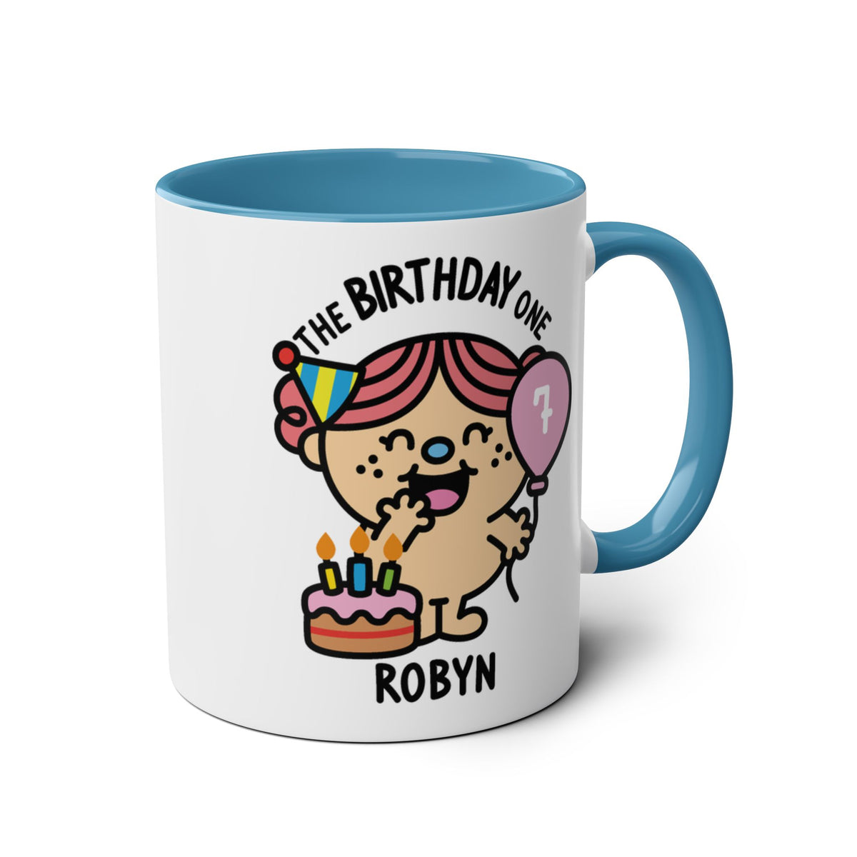 The Birthday One - Adorable Personalised Coffee Mug Blue Accent