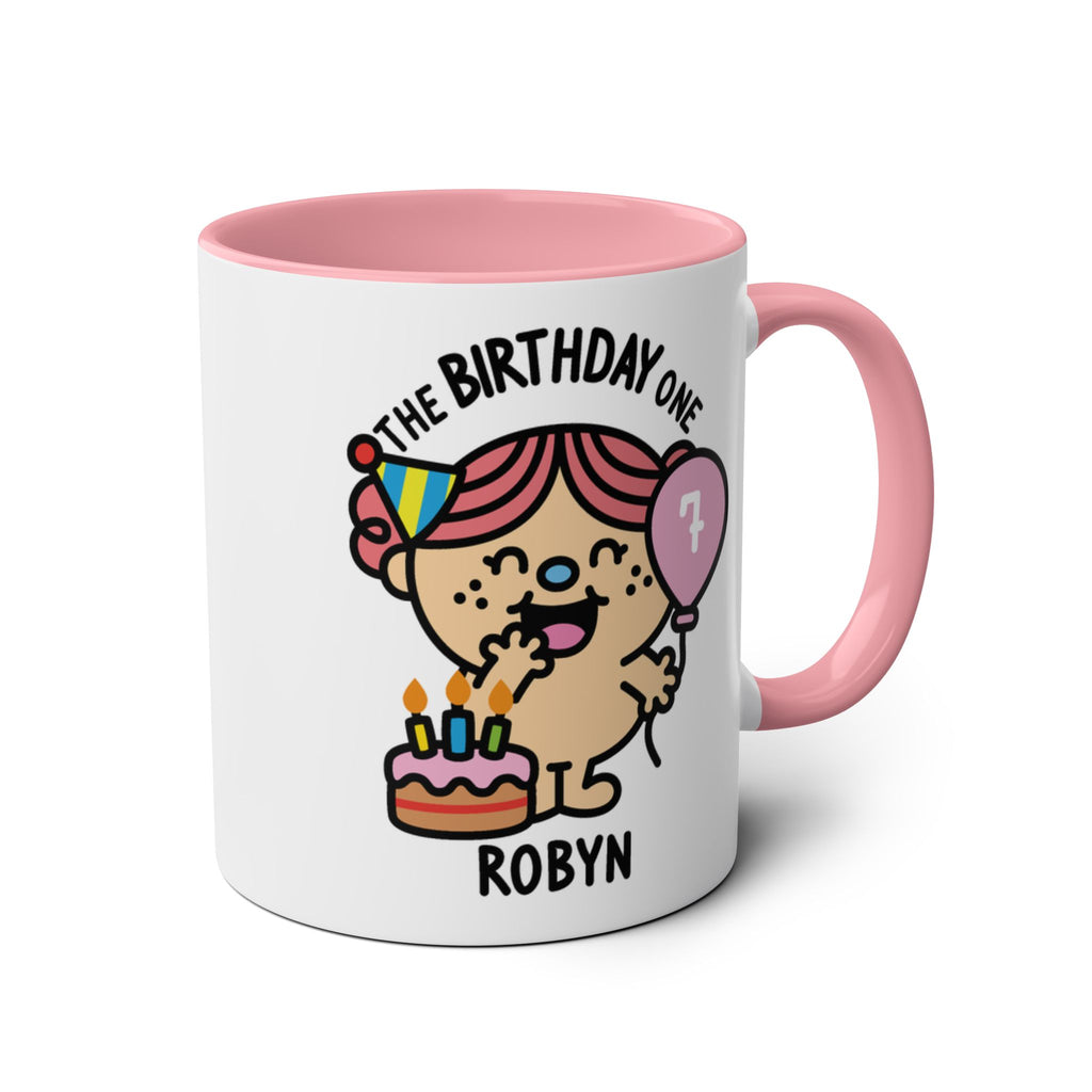 The Birthday One - Adorable Personalised Coffee Mug Pink Accent
