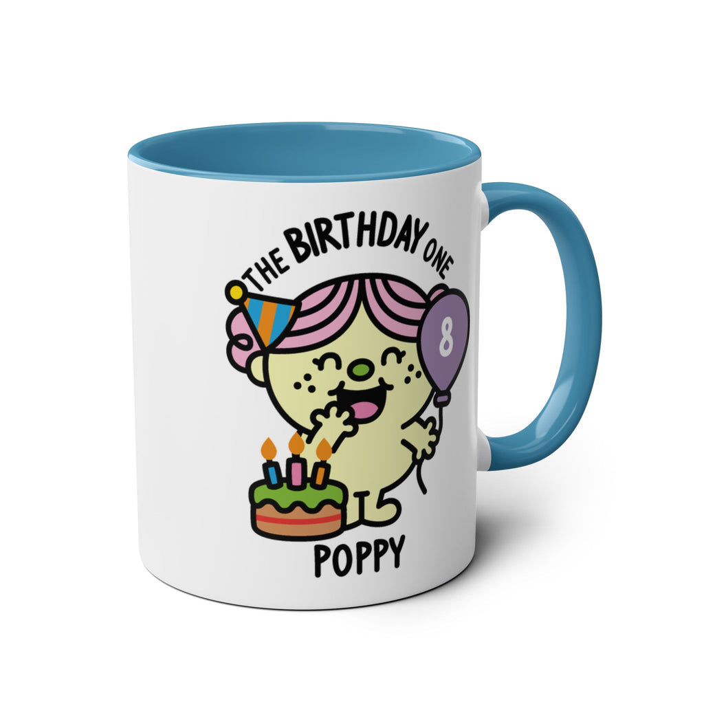 The Birthday One - Custom Name Coffee Mug Blue Accent