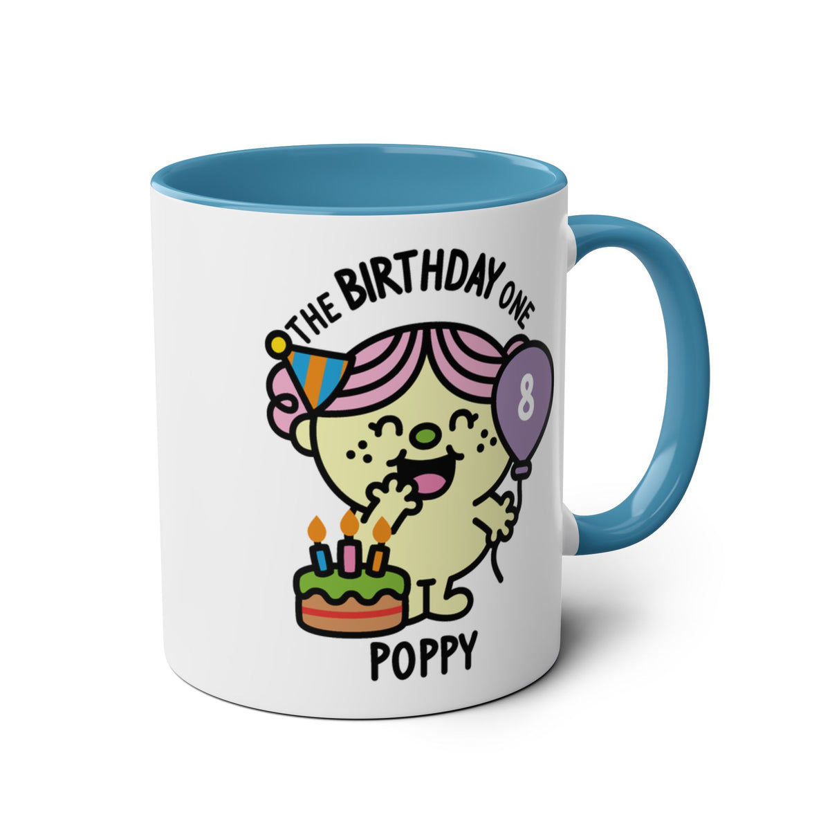 The Birthday One - Custom Name Coffee Mug Blue Accent