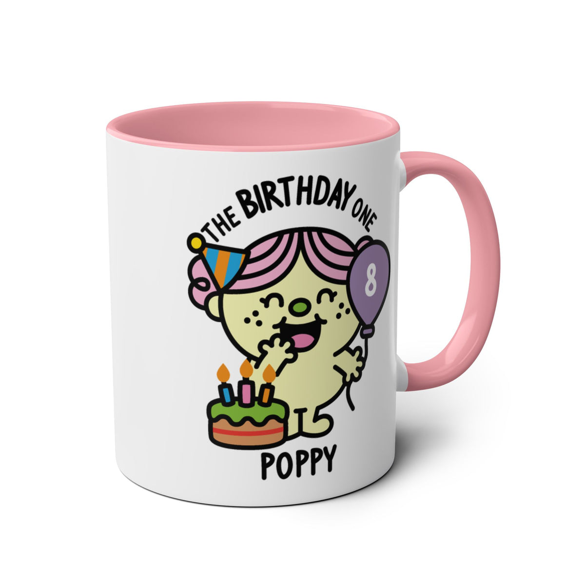 The Birthday One - Custom Name Coffee Mug Pink Accent