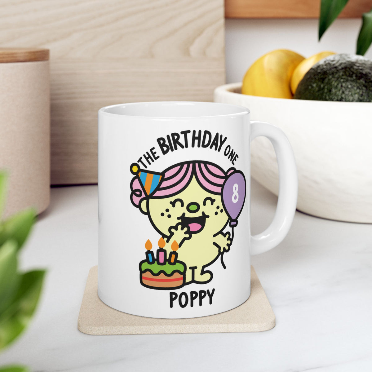 The Birthday One - Custom Name Coffee Mug On Coaster