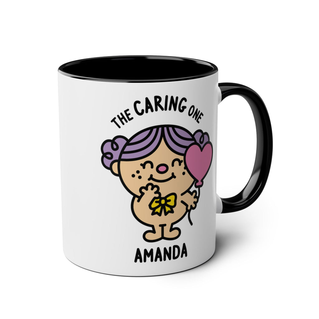The Caring One - Adorable Personalised Coffee Mug Black Accent