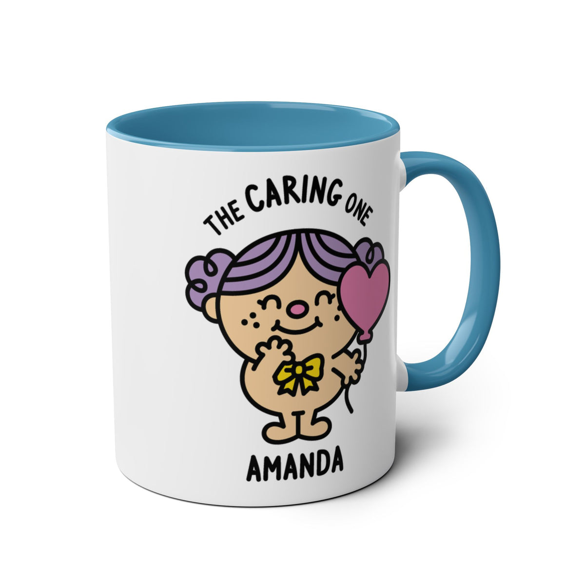 The Caring One - Adorable Personalised Coffee Mug Blue Accent