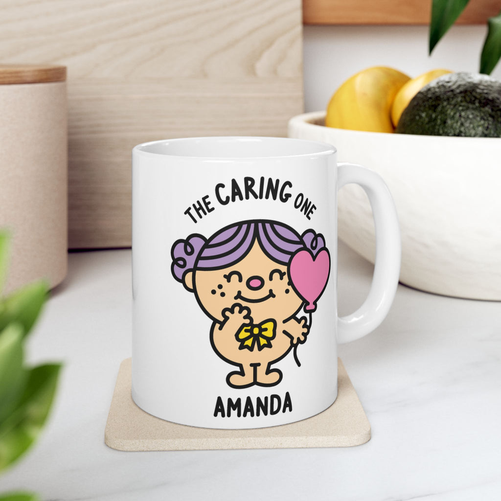 The Caring One - Adorable Personalised Coffee Mug White In Kitchen