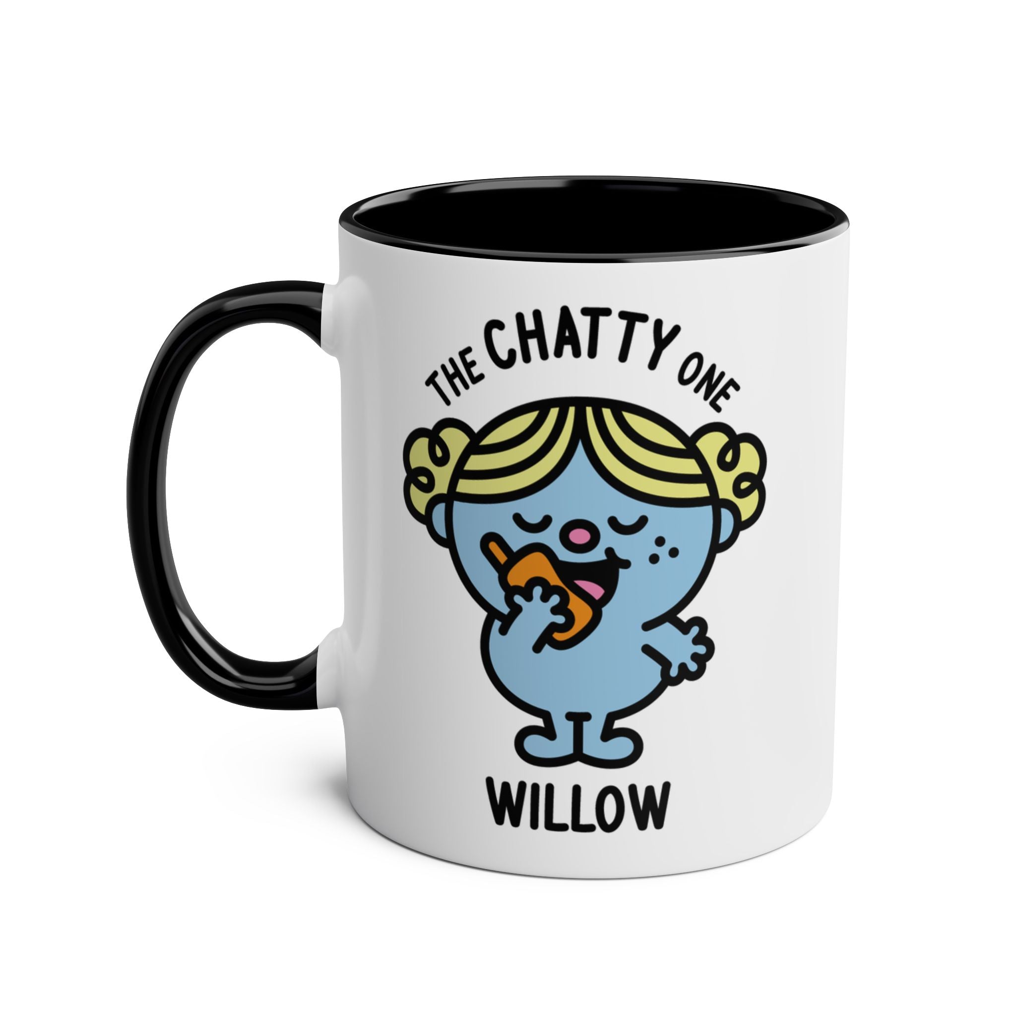 The Chatty One - Adorable Personalised Coffee Mug Black