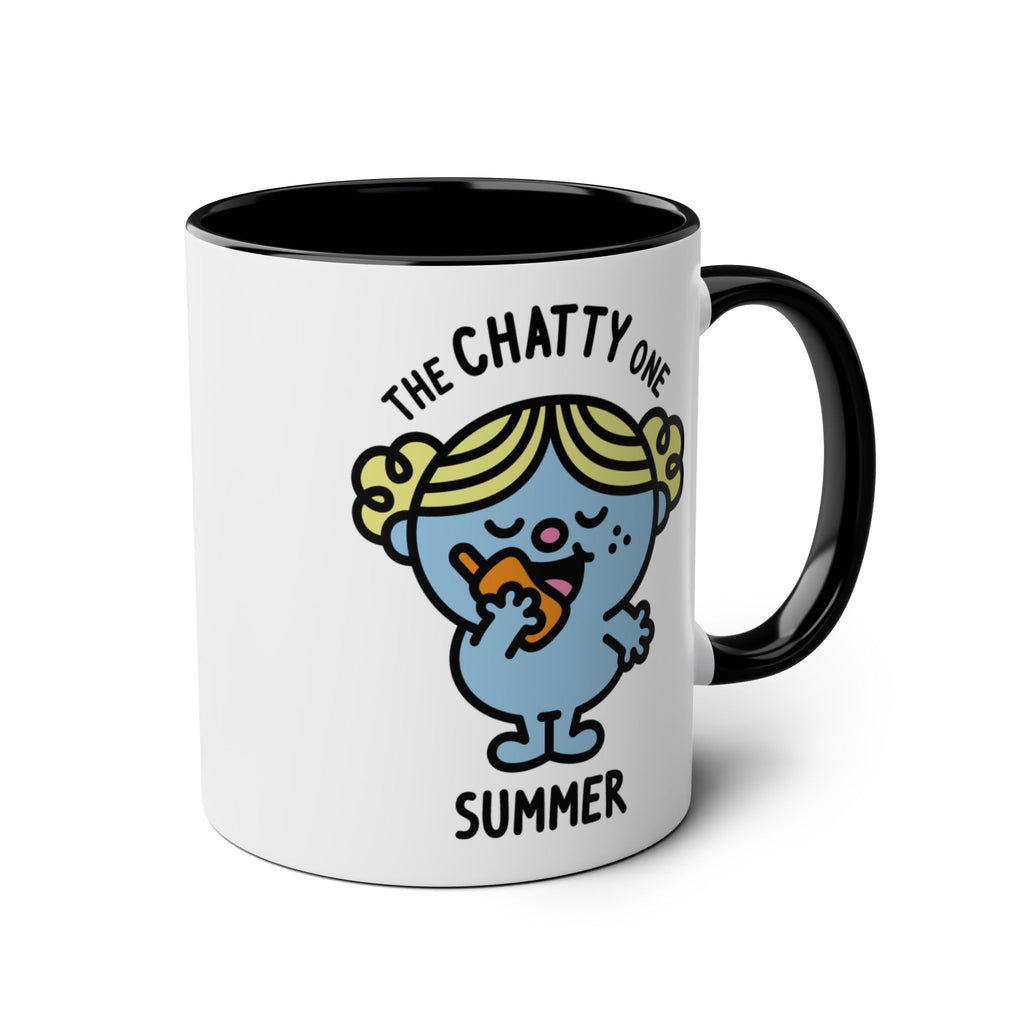 The Chatty One - Adorable Personalised Coffee Mug Black Accent