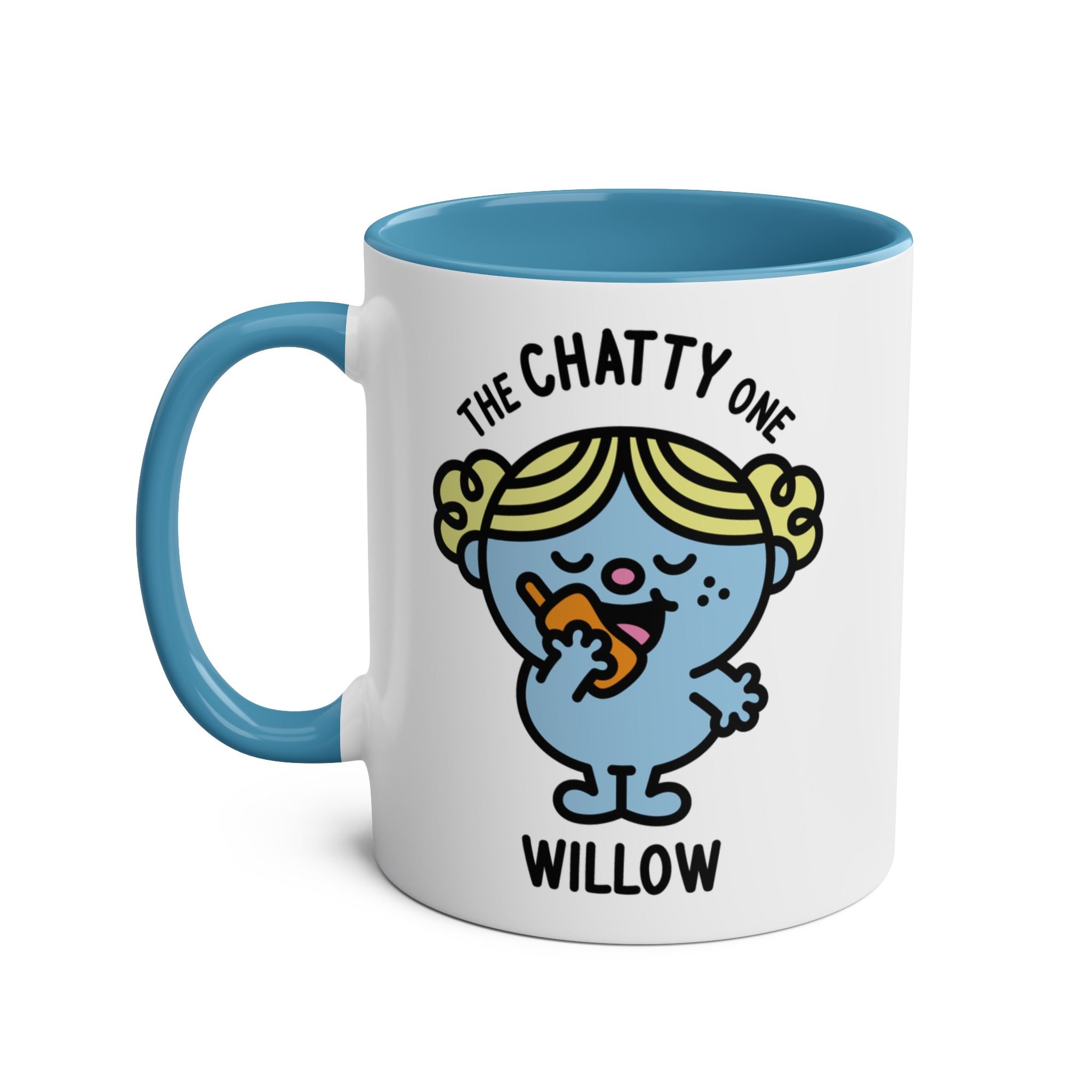 The Chatty One - Adorable Personalised Coffee Mug Blue
