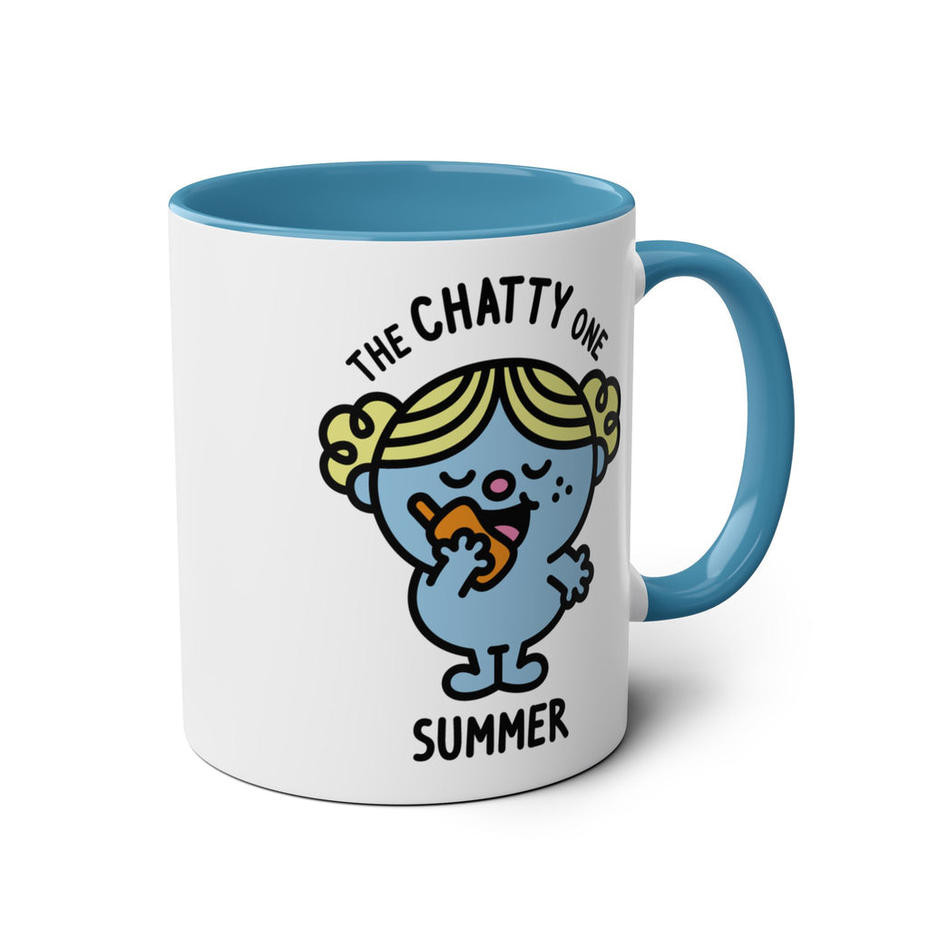 The Chatty One - Adorable Personalised Coffee Mug Blue Accent