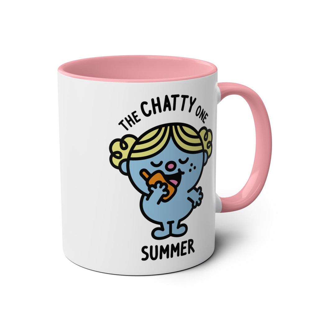 The Chatty One - Adorable Personalised Coffee Mug Pink Accent