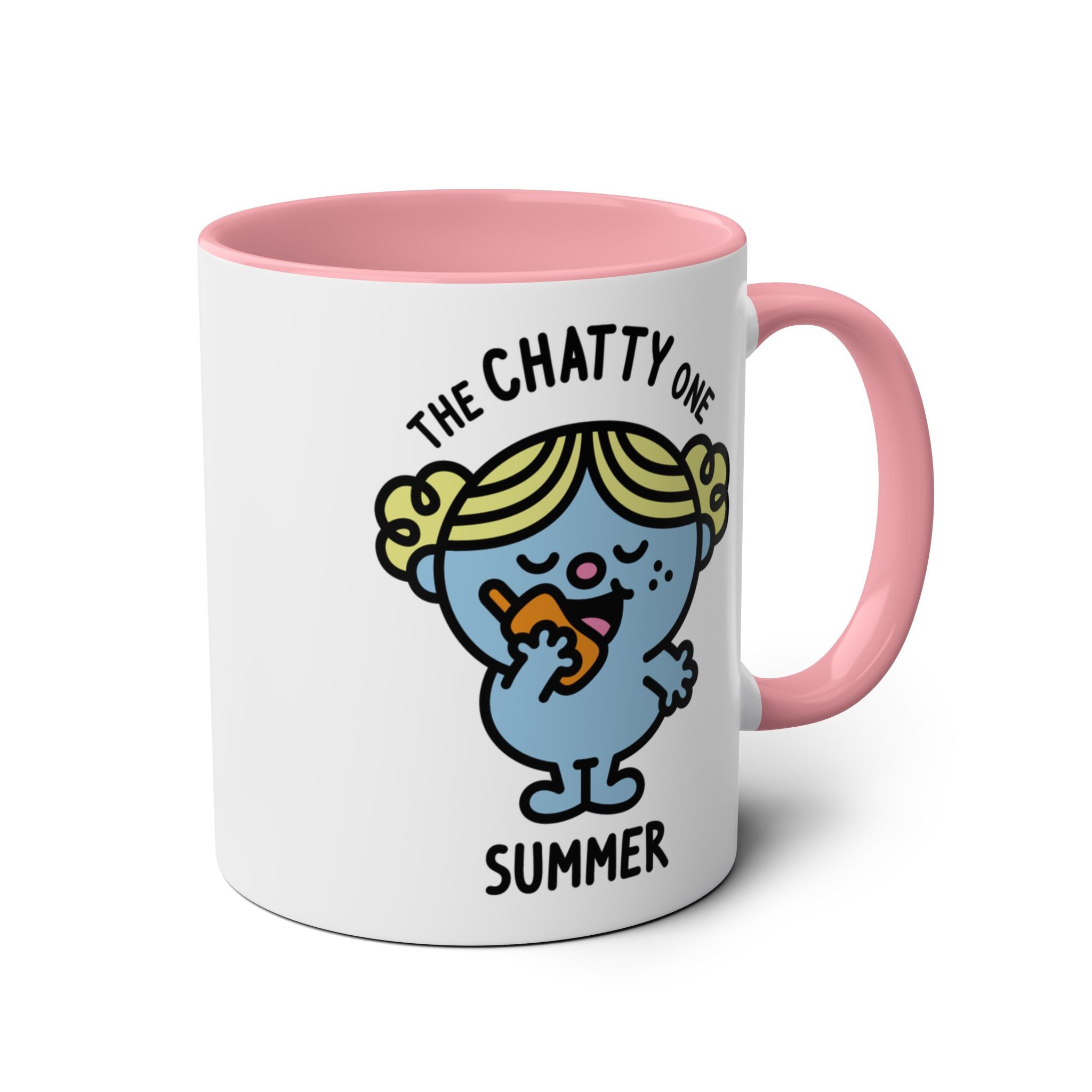 The Chatty One - Adorable Personalised Coffee Mug Pink Accent
