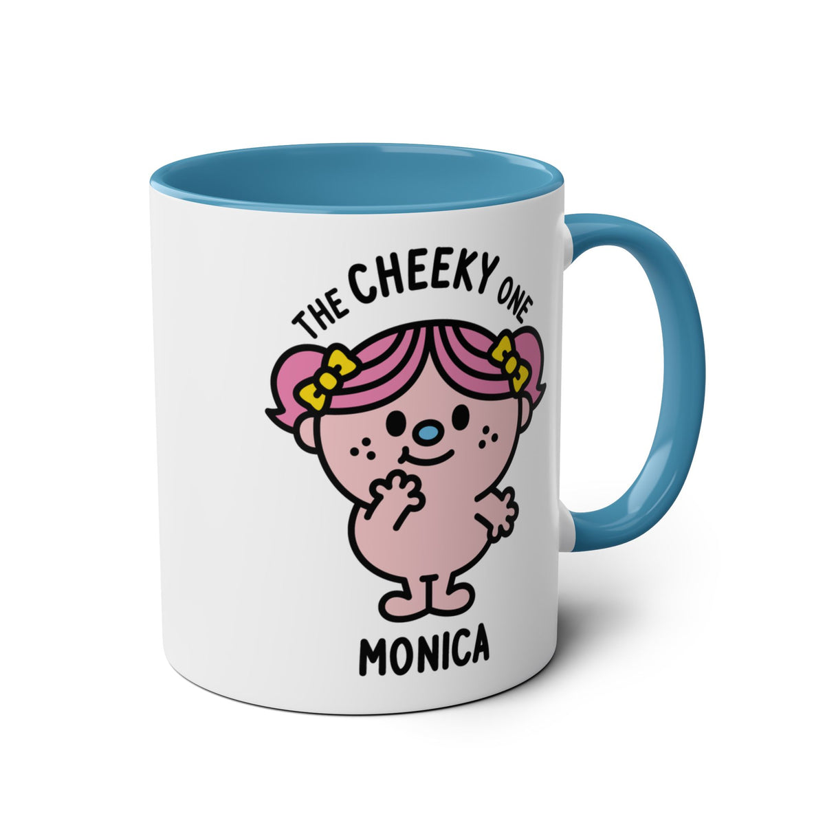 The Cheeky One - Adorable Personalised Coffee Mug Blue Accent