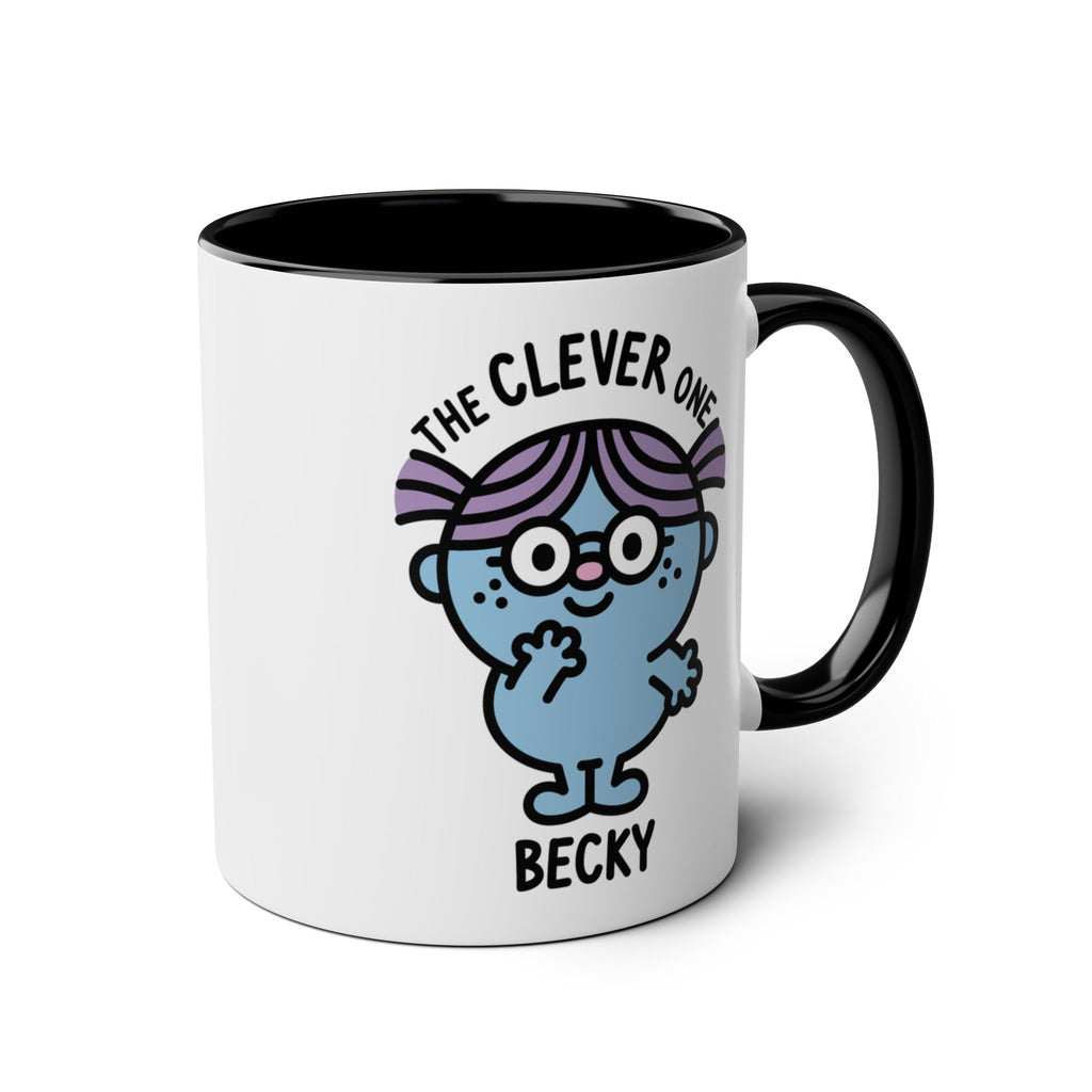 The Clever One - 11oz Personalised Character Gift Mug Black Accent